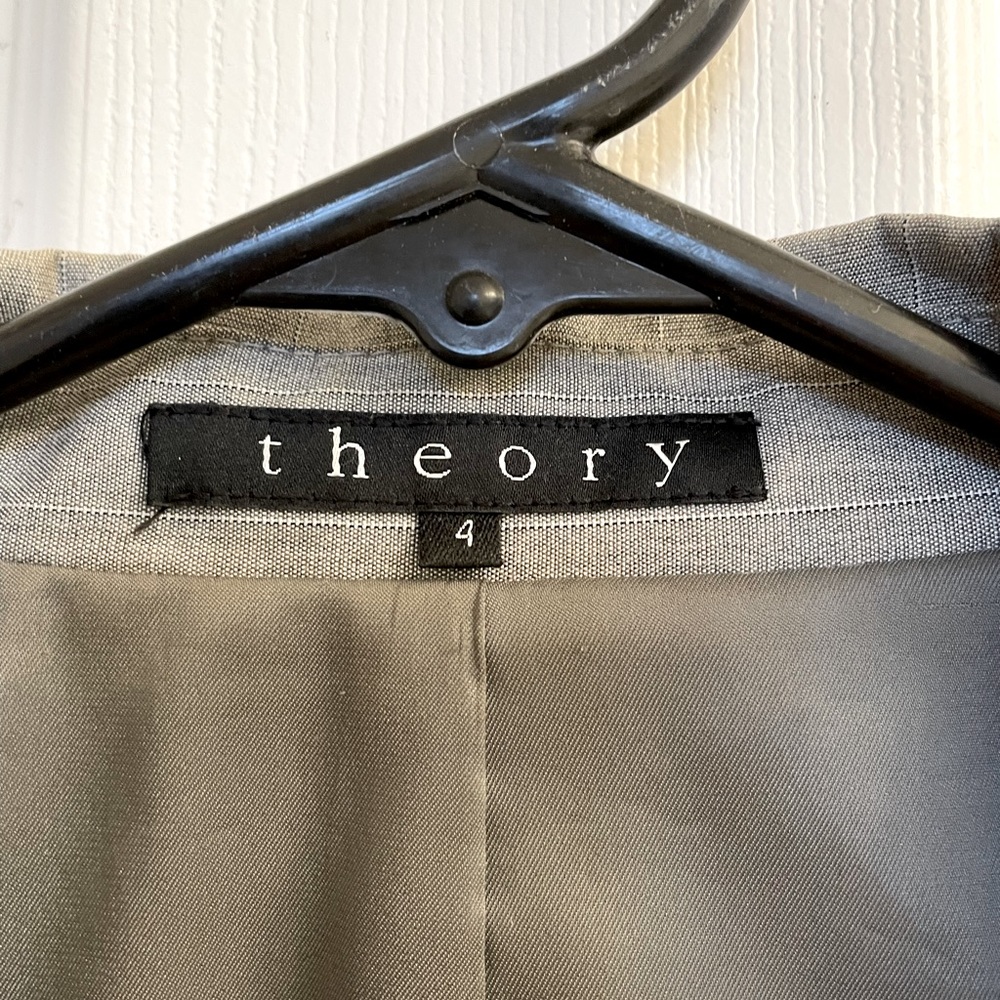 Theory Suit Jacket. Size 4. Gray With Subtle Whit… - image 3